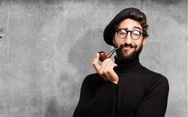 boru ile genç Fransız sanatçı