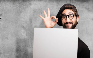 bir afişini genç Fransız sanatçı