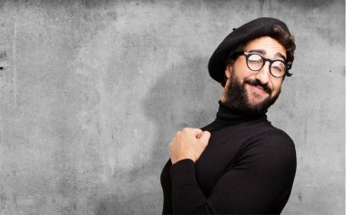 genç sanatçı gurur poz Fransız