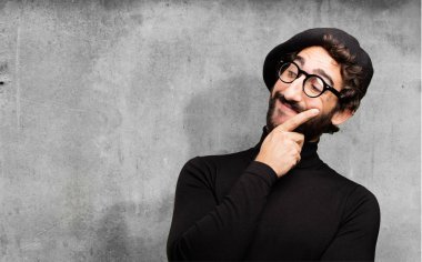 genç Fransız sanatçı düşünme