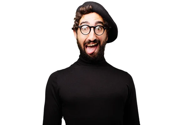 Young french artist joking — Stock Photo, Image