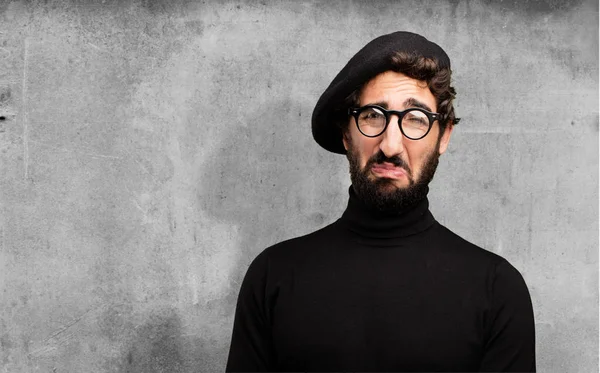 Jeune artiste français à l'expression triste — Photo