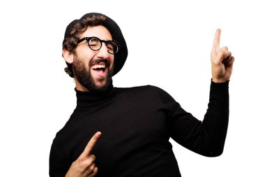 zafer işareti ile genç Fransız sanatçı