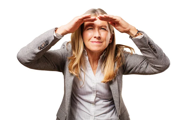 Senior beautiful woman looking far — Stock Photo, Image