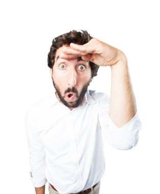 adam çok sürpriz ifade ile bakan