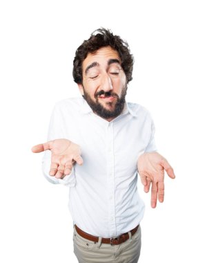 Genç komik adam şaşkın