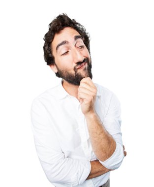 düşünme genç komik adam