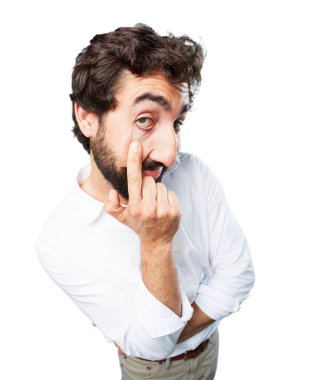 Genç komik adam şaşırmış