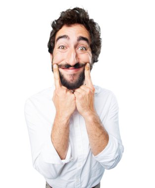 gülümseyen genç komik adam