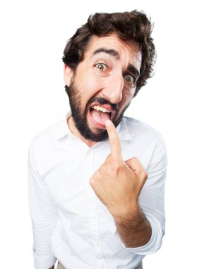 kusmuk işareti ile adam ve ifade katılmıyorum
