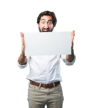 bir afiş ile komik delikanlı