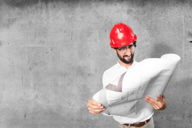 blueprint gurur poz ile komik mimar