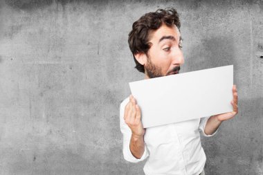 bir afiş ile komik delikanlı