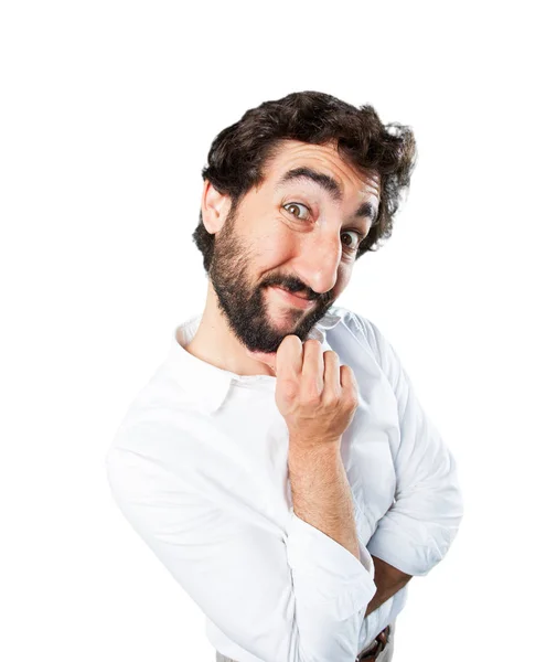 Young funny man pointing — Stock Photo, Image