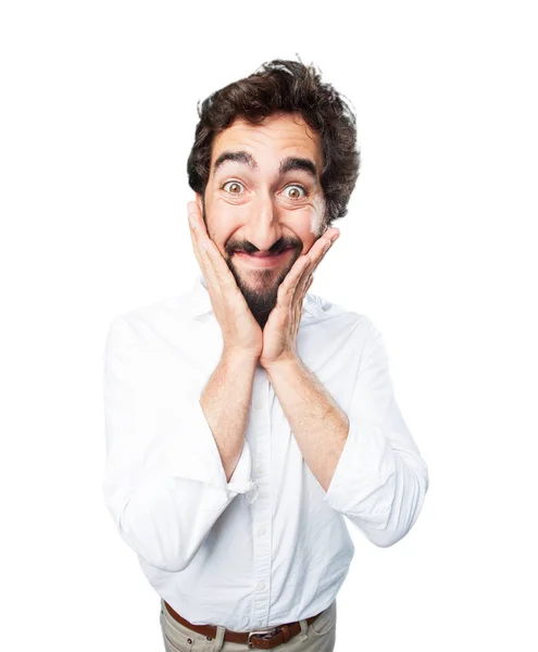 Young funny man surprised — Stock Photo, Image