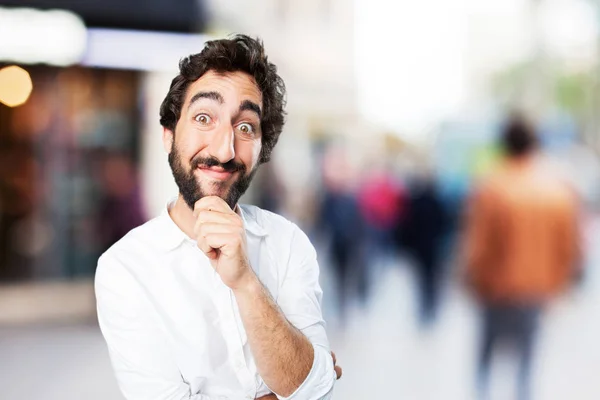 Young funny man thinking — Stock Photo, Image