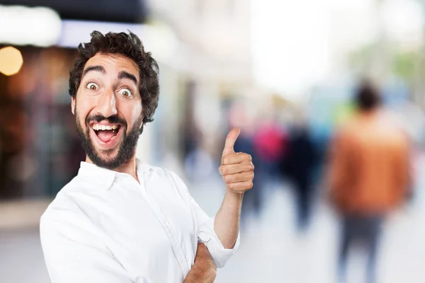Young funny man with okay sign — Stock Photo, Image
