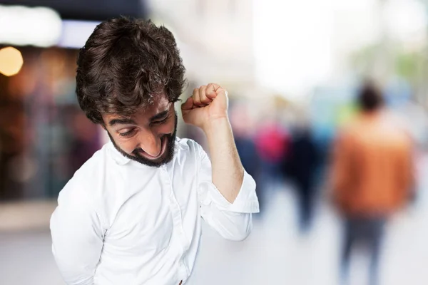 Young funny man dancing — Stock Photo, Image