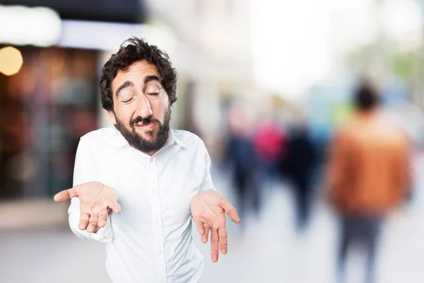 Young funny man confused — Stock Photo, Image