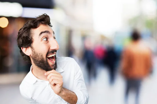 Lustiger Mann mit überraschendem Gesichtsausdruck — Stockfoto