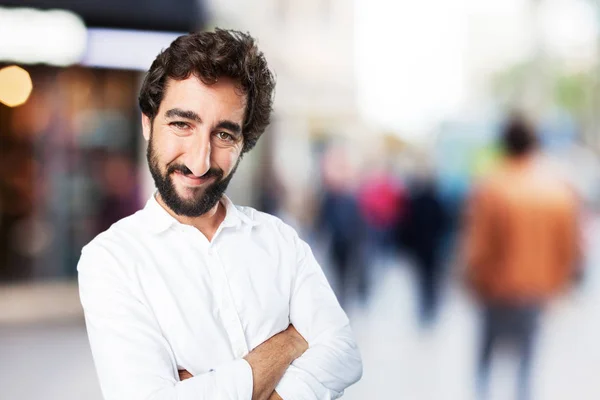 Jeune homme drôle dans la pose fière — Photo