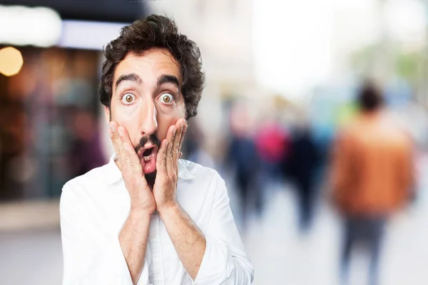 Joven divertido hombre sorprendido —  Fotos de Stock