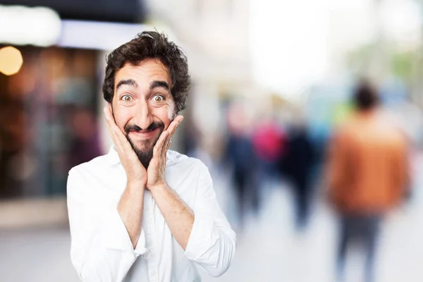Young funny man surprised — Stock Photo, Image