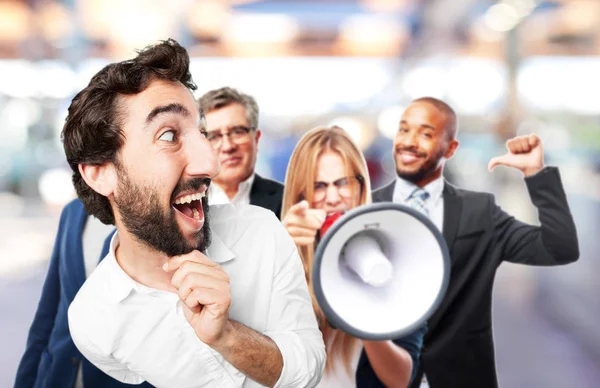 Uomo che pensa con espressione a sorpresa — Foto Stock