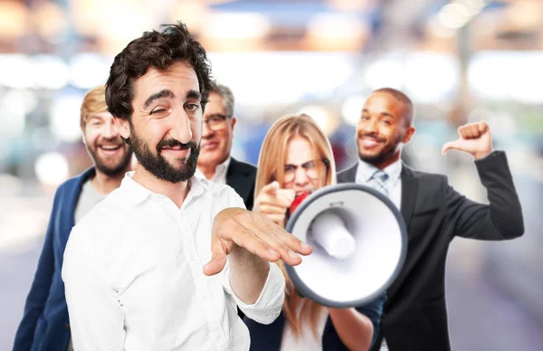 Hombre en pose orgullosa y expresión en desacuerdo —  Fotos de Stock