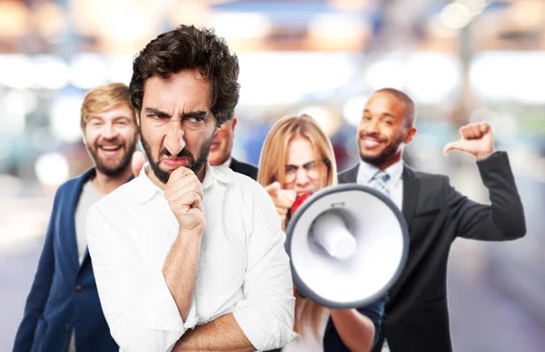 Man thinking with disagree expression — Stock Photo, Image