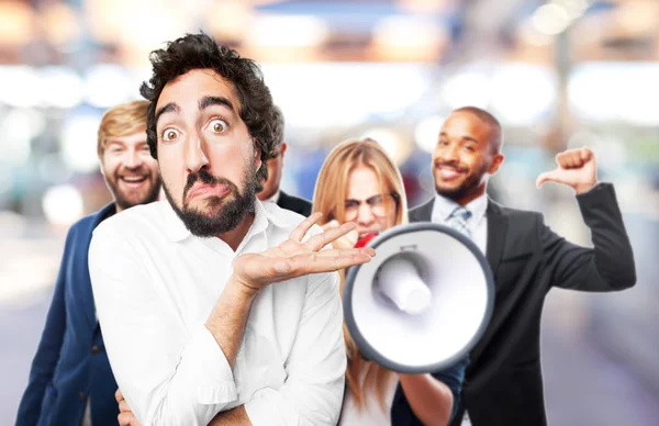 Man confused with surprise expression — Stock Photo, Image