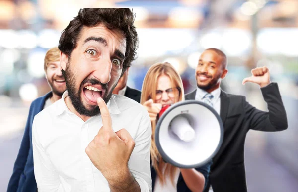 Man with vomit sign and disagree expression — Stock Photo, Image