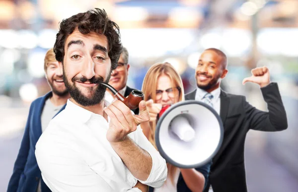 Grappige jongeman roken — Stockfoto