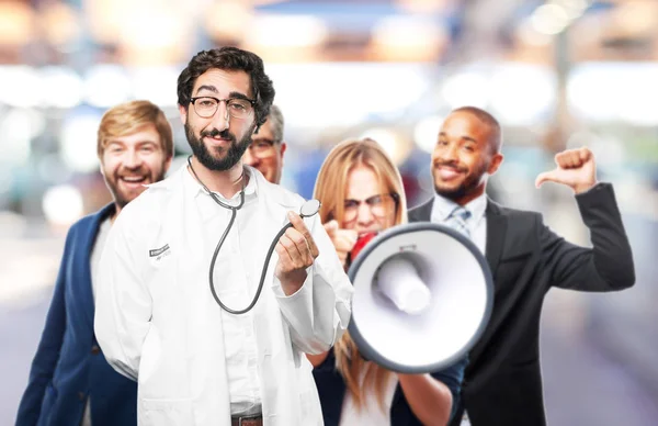 Jovem médico engraçado — Fotografia de Stock