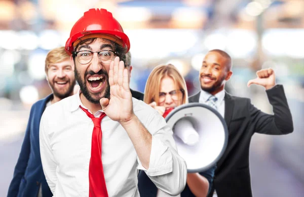 Architect shouting with disagree expression — Stock Photo, Image