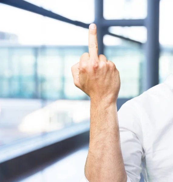 Young man hand with disagree sign — Stock Photo, Image