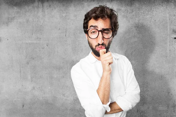 Homme ayant idée avec expression de désaccord — Photo