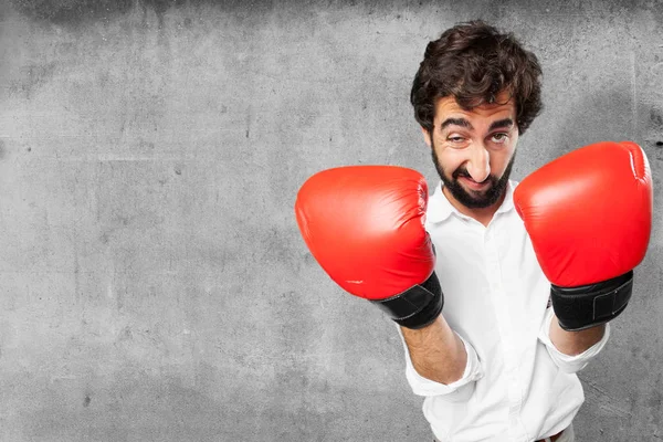 Homme boxe avec expression de désaccord — Photo