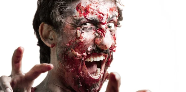 Uomo zombie sorridente — Foto Stock