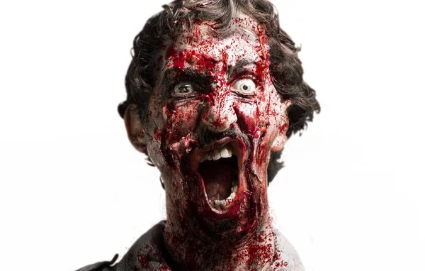 Volto sanguinario di zombie — Foto Stock