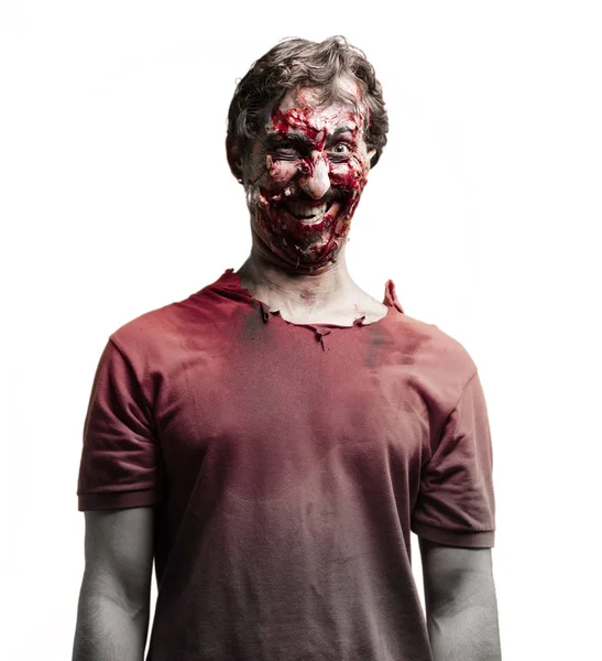 Uomo zombie sorridente — Foto Stock