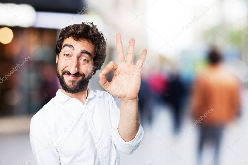 young funny man with okay sign