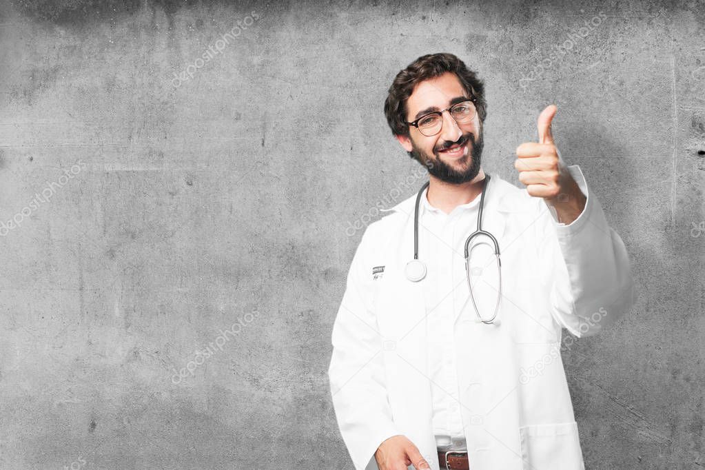 young funny doctor with okay sign