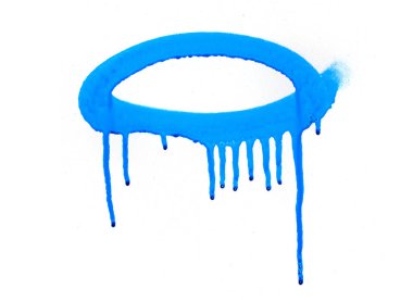 Beyaz arka plan mavi sprey sembolü