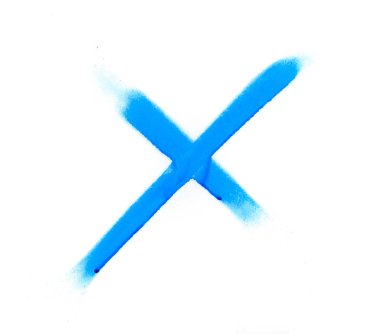 Beyaz arka plan mavi sprey sembolü