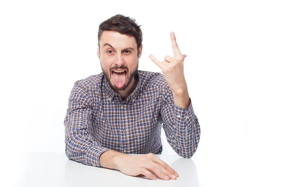 Angry businessman showing sign — Stock Photo, Image