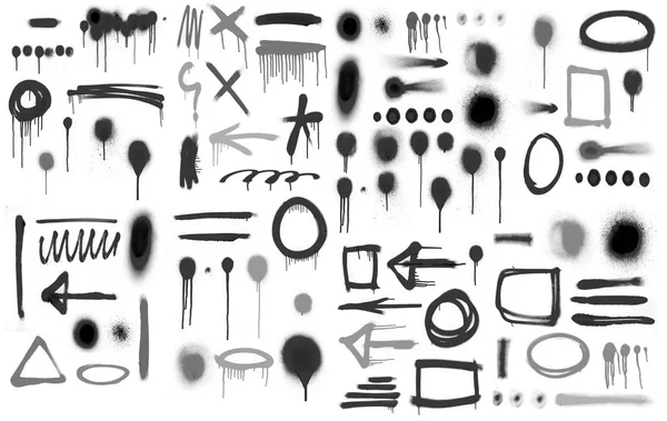 Black spray symbols against white background — Stock Photo, Image