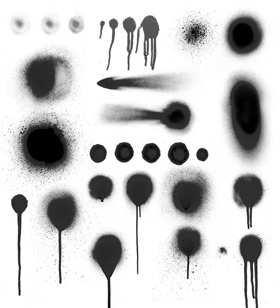 Чорні символи розпилення на білому тлі — стокове фото