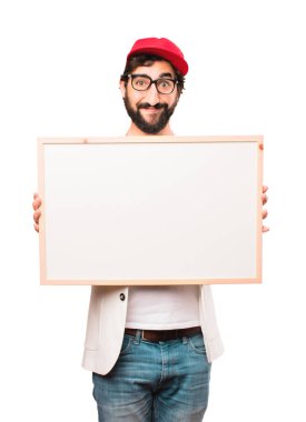 Genç deli iş adamı afişini ile