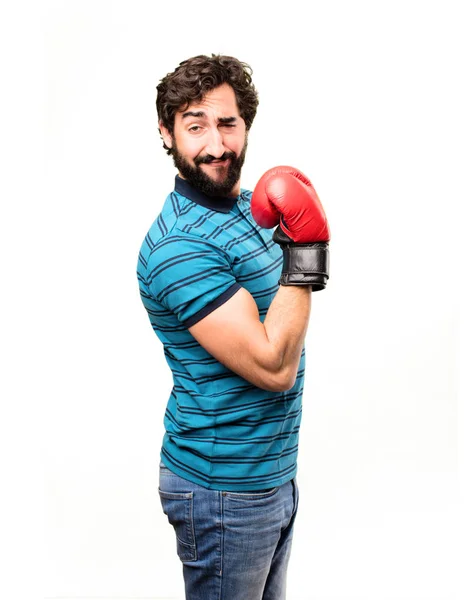 Young cool man with boxing gloves — Stock Photo, Image